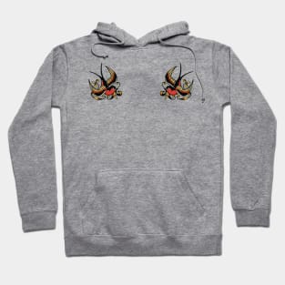 Old school sparrow shoulder tattoos Hoodie